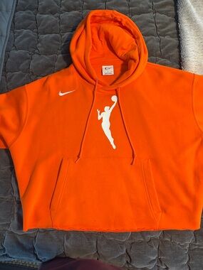 Nike Orange Cropped Hoodie with WNBA logo